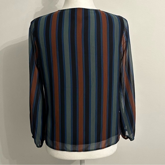 Madewell Sheer-Sleeve Top in Academy Stripe size XS like new - Picture 10 of 13
